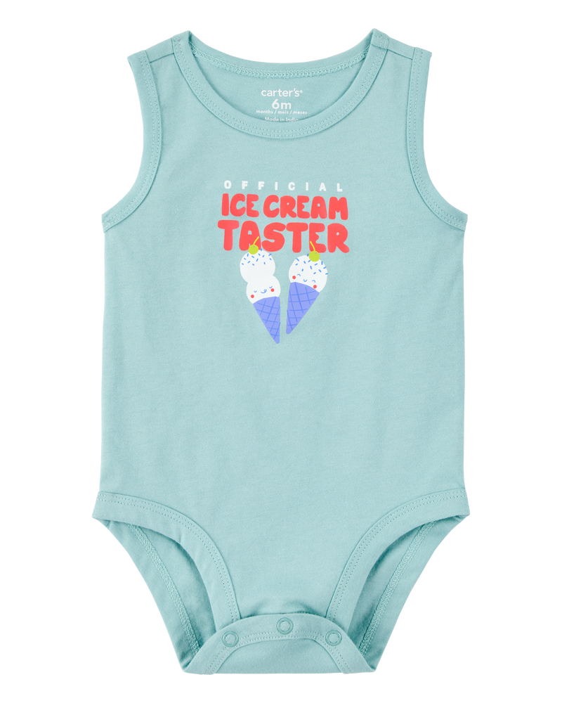 Baby Official Ice Cream Taster Sleeveless Bodysuit, image 1 of 3 slides