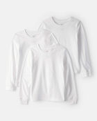 Boys 3-Pack Long-Sleeve Undershirts - White, image 1 of 3 slides