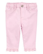 Baby 2-Piece Pointelle Bodysuit & Embroidered Hem Pants Set, image 4 of 7 slides