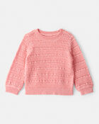 Baby Girl Long-Sleeve Sweater - Pink, image 1 of 3 slides