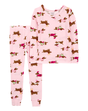 Girls 2-Piece Christmas Dog PurelySoft Pajamas, 