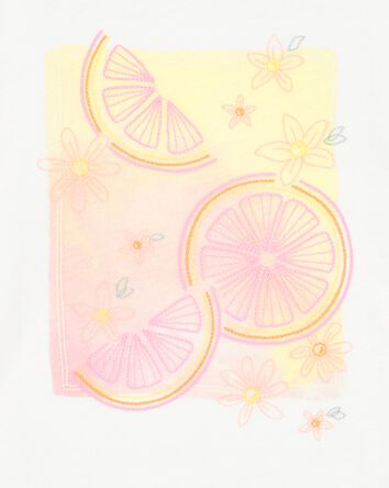 Kid Short-Sleeve Lemon Fashion Top - Ivory, 