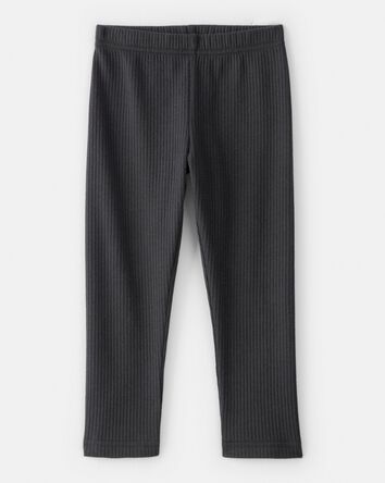 Toddler Girl Pull-On Stretch Rib Leggings - Black, 