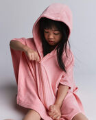 Toddler Girl French Terry Hooded Poncho Towel - Light Pink, image 1 of 5 slides