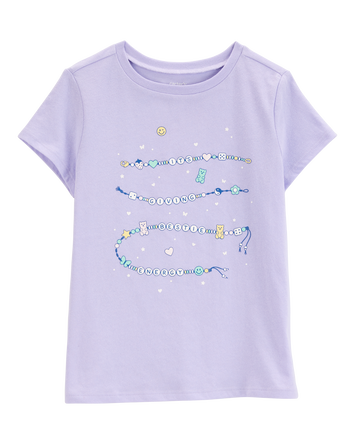 Girls Friendship Bracelet Short-Sleeve Graphic Tee - Blue, 