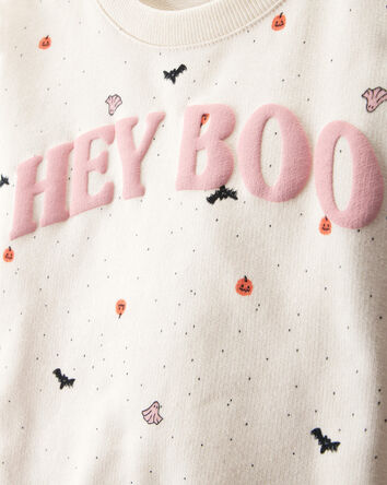 Toddler Girl 2-Piece Hey Boo Halloween Outfit Set - Cream, 