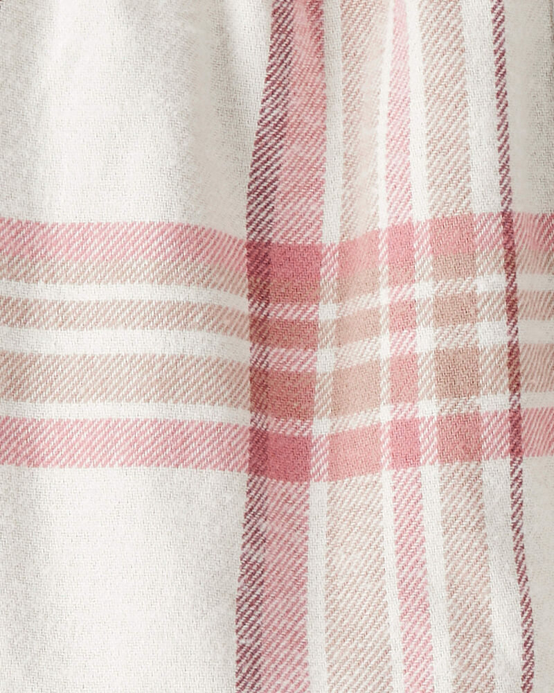 Baby Girl 2-Piece Plaid Cotton Long-Sleeve Dress Set - Pink/White, image 4 of 6 slides