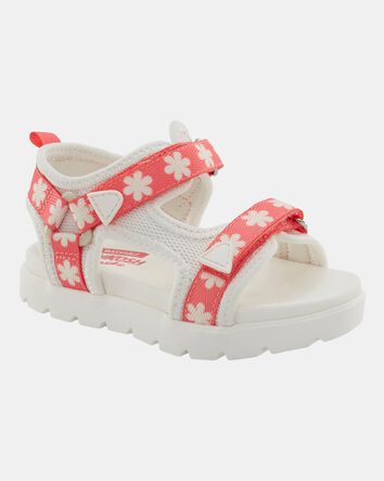 Toddler Girl Casual Floral Meadow Sandals - Orange, 