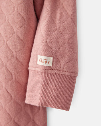 Baby Girl Quilted Long-Sleeve Jumpsuit - Pink, 