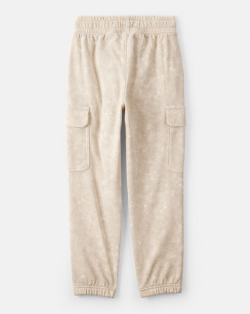 Boys Acid Wash Print French Terry Jogger - Cream, 