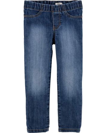 Girls Medium Wash Pull-On Skinny-Leg Jegging, 