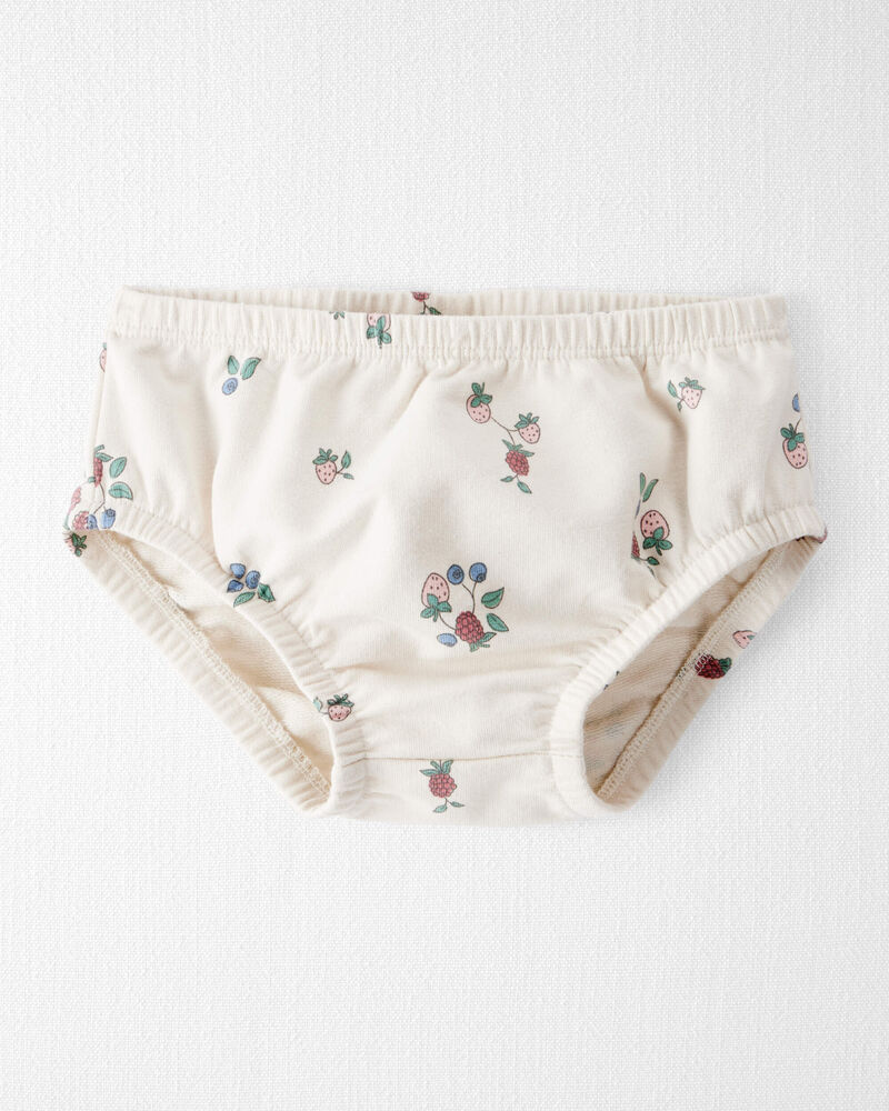 Baby Girl Organic Cotton French Terry Dress in Berry Blossom Print, image 3 of 6 slides