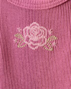 Baby Girl Flower Cotton Short-Sleeve Top - Pink, image 2 of 4 slides