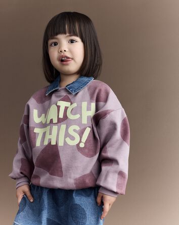 Toddler Watch This!' Shapes Dolman-Sleeve Sweatshirt - Mauve , 