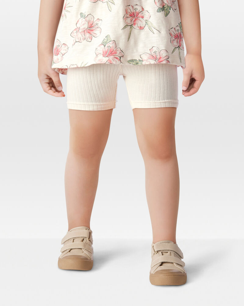 Toddler Girl 2-Pack Organic Cotton Ribbed Pedal Shorts, image 6 of 9 slides