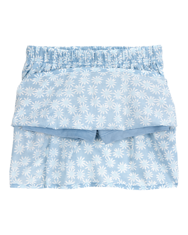 Toddler 2-Piece Floral Skort Set - Blue, image 2 of 4 slides