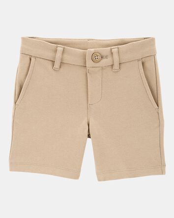 Toddler Girl Ponte Knit Uniform Shorts - Khaki, 