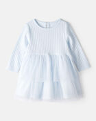 Baby Girl Tulle Long-Sleeve Dress - Blue, image 1 of 5 slides