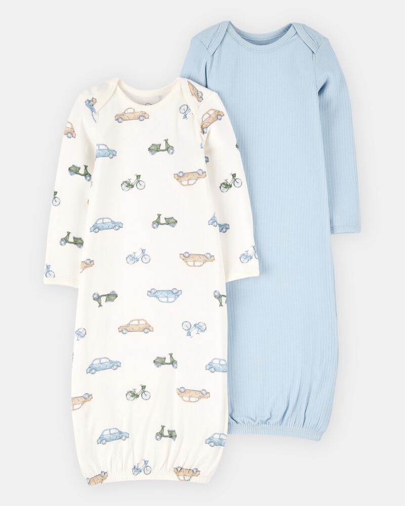 Baby Boy 2-Pack PurelySoft Sleeper Gowns - Blue, image 1 of 7 slides