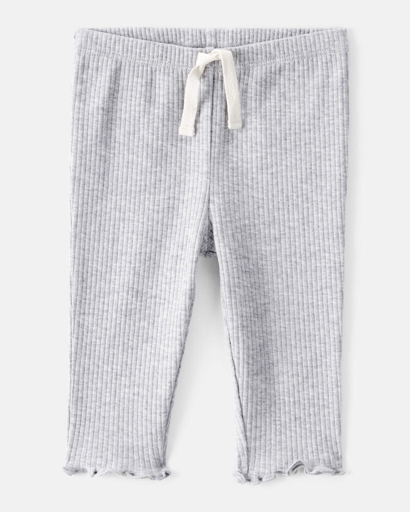Baby Girl 2-Pack Knit Pull-On Pants Set - Grey/Navy, image 2 of 7 slides