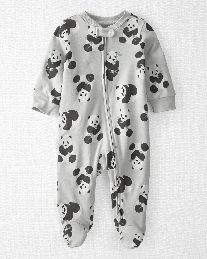Baby Organic Cotton 2-Way Zip Sleep & Play Pajamas, image 1 of 5 slides