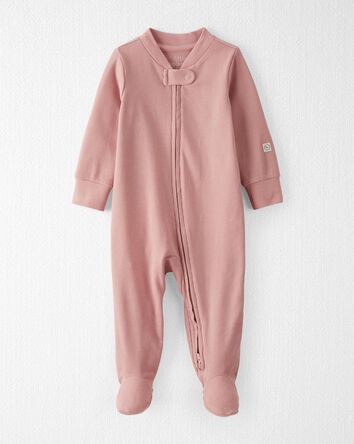Baby Girl Organic Cotton Rib Sleep & Play Pajamas, 