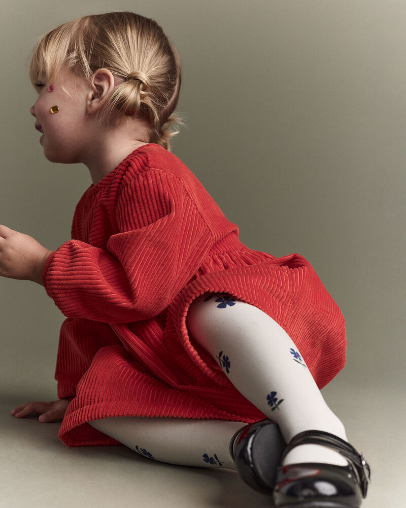 Toddler Girl Long-Sleeve Corduroy Dress - Orange, image 5 of 6 slides