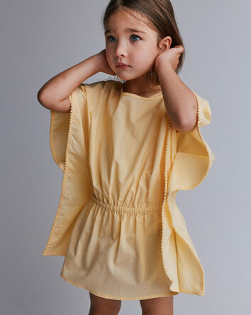 Toddler Girl Pom-Pom Swim Coverup - Yellow, 