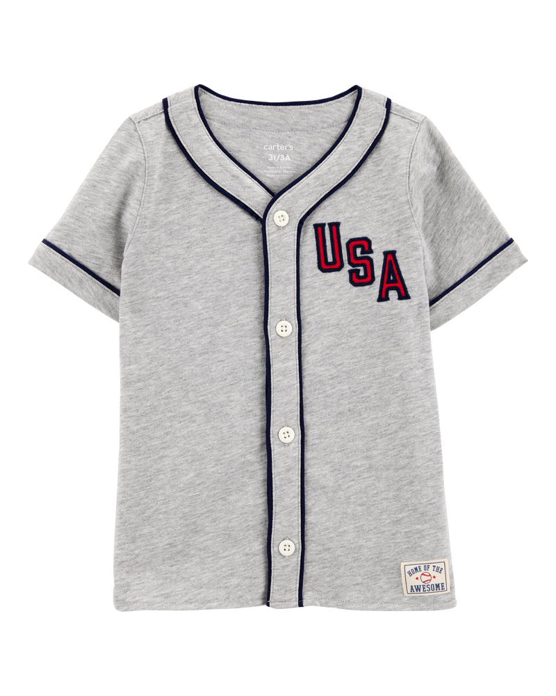Toddler USA Varsity Button-Down Shirt, image 1 of 3 slides