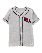 Toddler USA Varsity Button-Down Shirt, image 1 of 3 slides