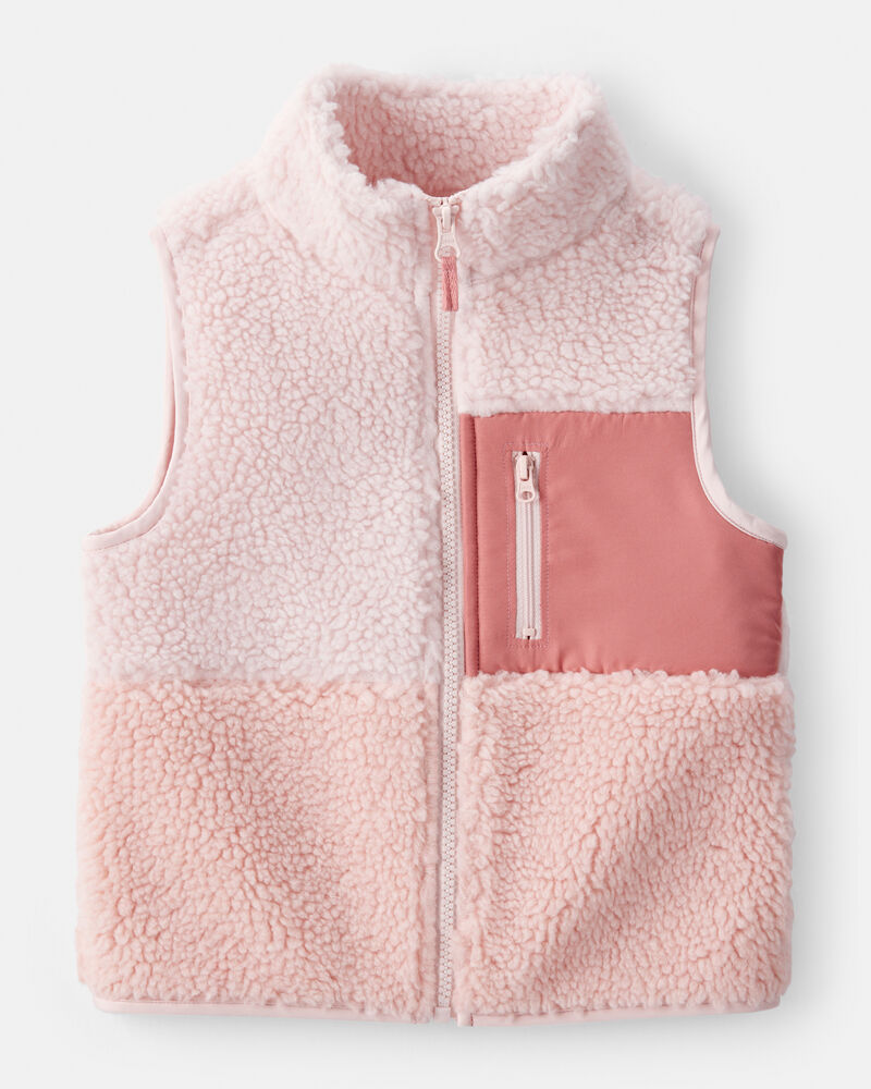 Toddler Girl Fleece Vest - Pink, image 1 of 3 slides