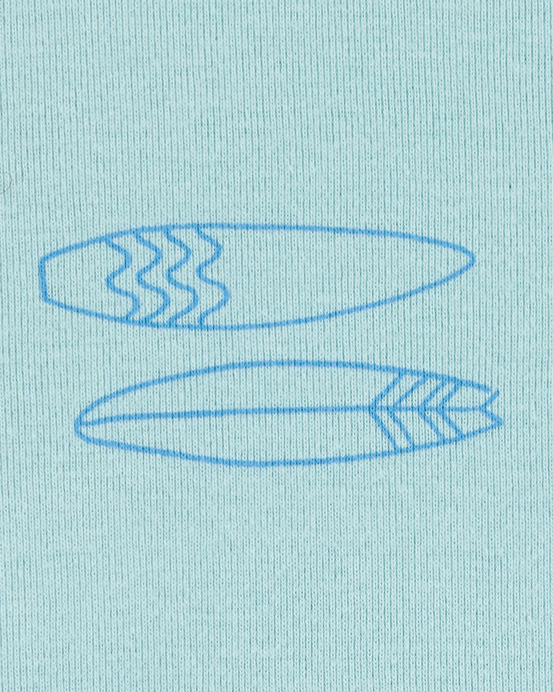 Baby Boy 4-Piece Shark Surfboard 100% Snug Fit Cotton Pajamas - Blue, image 2 of 4 slides