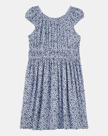 Kid Floral Short-Sleeve Dress - Blue, 