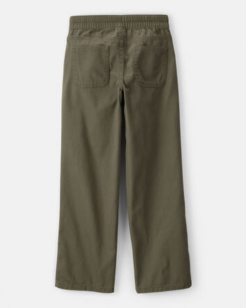 Girls Cotton Wide-Leg Pants - Green, 