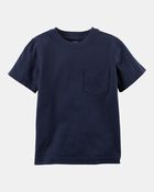 Baby Solid Short-Sleeve Pocket Tee - Navy, image 1 of 3 slides
