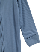 Baby Boy Solid 2-Way Zip PurelySoft Convertible Foot Sleep & Play Pajamas - Navy, image 2 of 7 slides