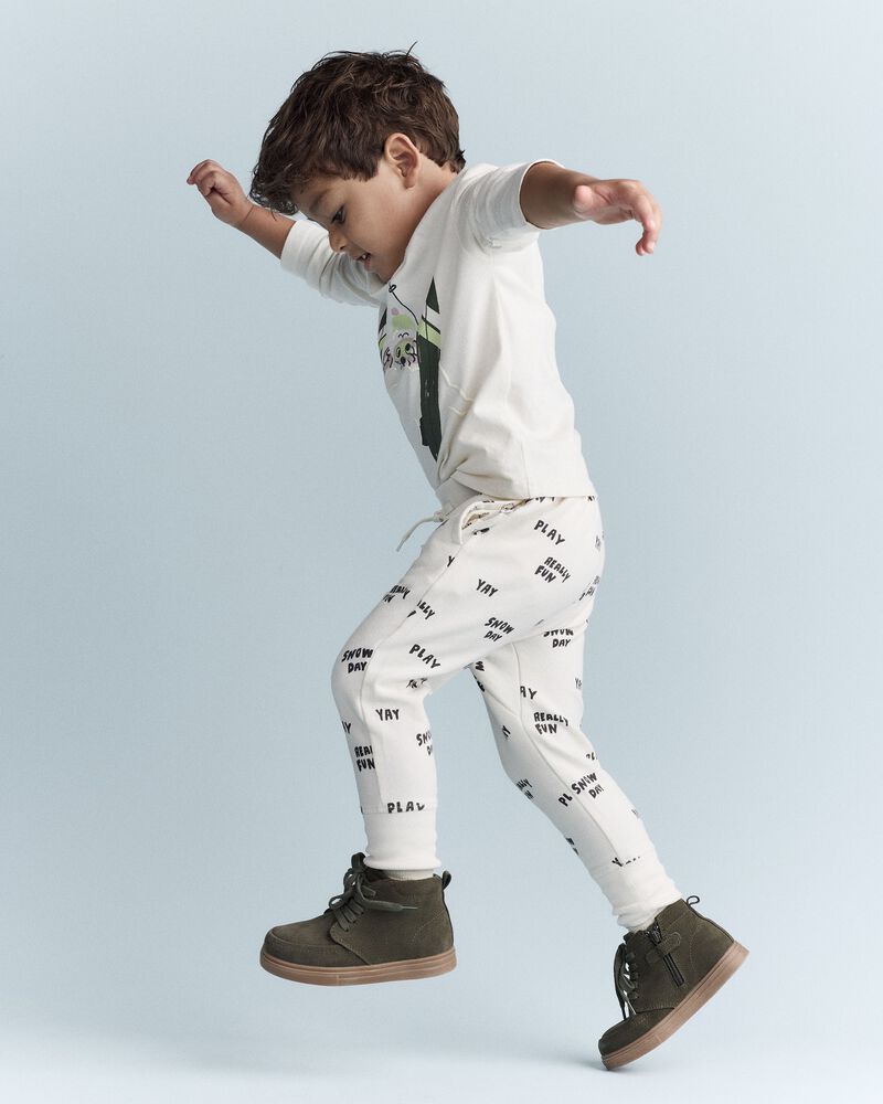 Toddler City Park&trade; Jogger Pant in Snow Day Print - Cream, image 5 of 7 slides