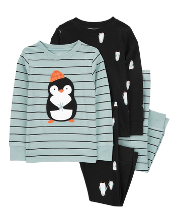 Toddler 4-Piece Penguin 100% Snug Fit Cotton Pajamas, 