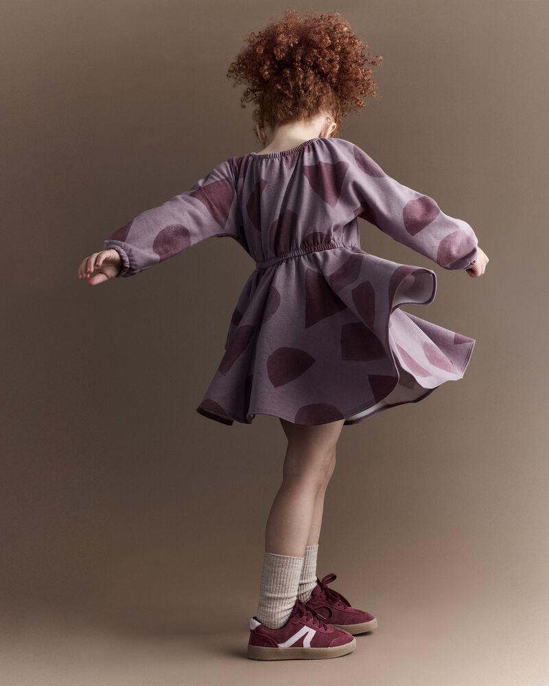 Toddler Girl Avenue Twirl&trade; Dress with Shapes - Mauve, image 3 of 6 slides