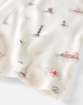 Kid Organic Cotton Pajamas in Coastal Vacation, 