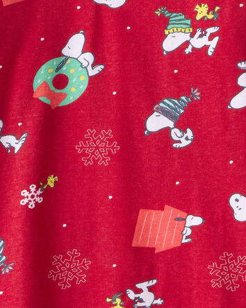 Kids Christmas Peanuts Snoopy Print Long-Sleeve Graphic Tee - Red, 