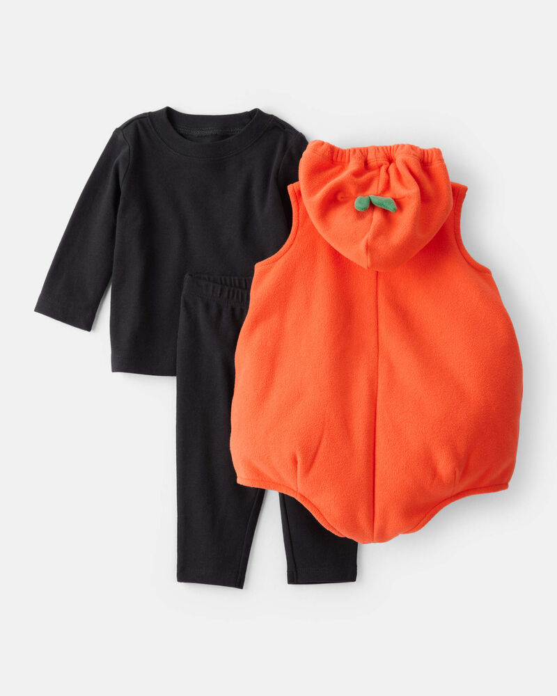Baby 3-Piece Pumpkin Halloween Costume - Orange/Black, image 2 of 5 slides