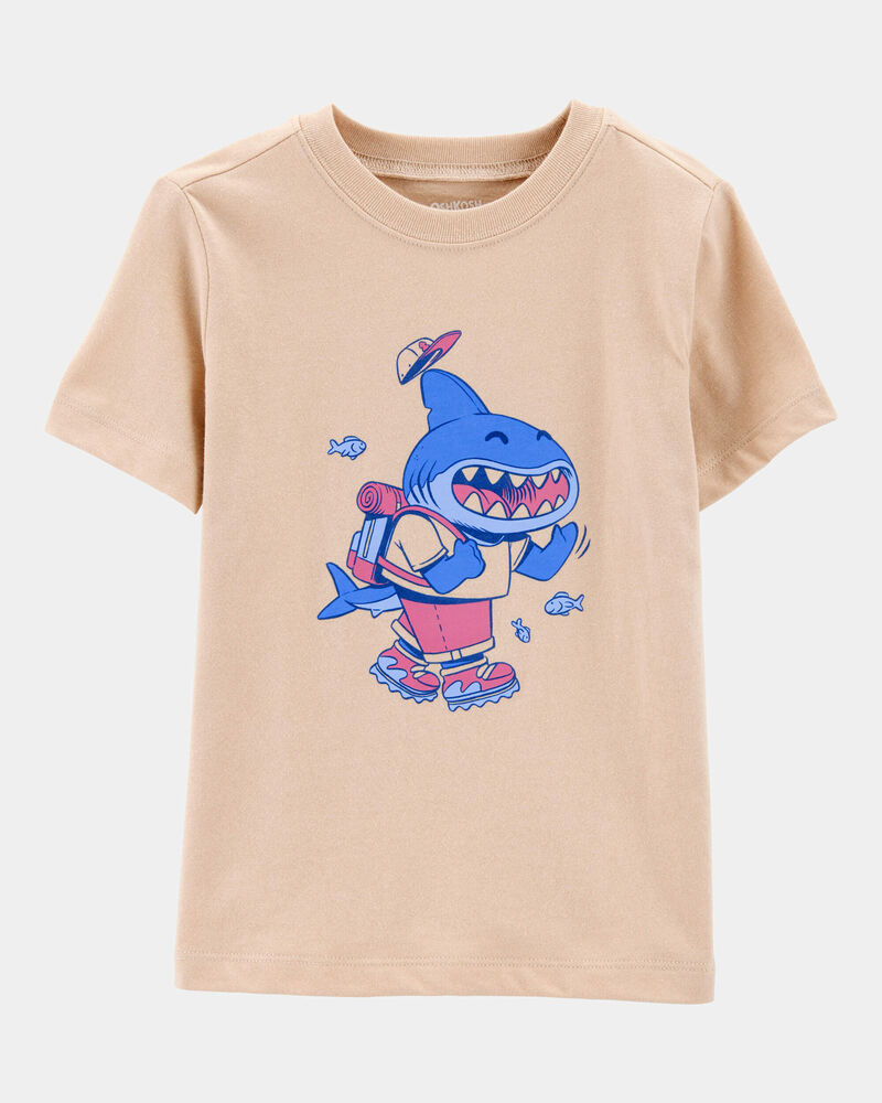 Toddler Dune Shark Short-Sleeve Graphic Tee - Khaki, image 1 of 3 slides
