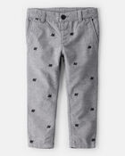 Toddler Boy Bear Print Dress Pants - Grey, image 1 of 6 slides