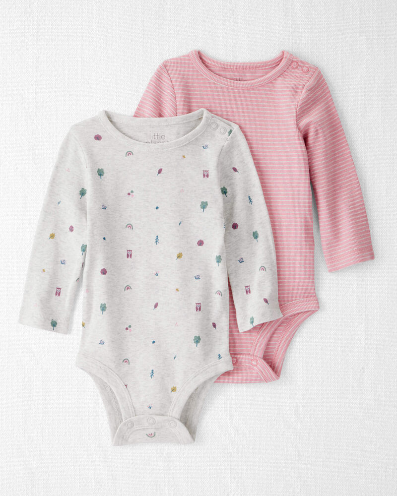 Baby Girl 2-Pack Organic Cotton Bodysuits, image 1 of 5 slides