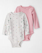 Baby Girl 2-Pack Organic Cotton Bodysuits, image 1 of 5 slides