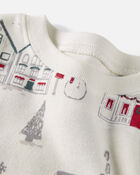 Toddler Organic Cotton Pajamas Set in Winter Village Print
, image 2 of 4 slides