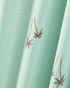 Baby Palm Tree Print PurelySoft Footless 1-Piece Pajamas - Mint, image 2 of 5 slides