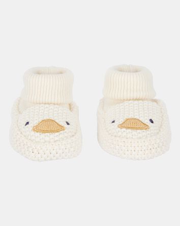 Baby Duck Crochet Booties - Yellow, 