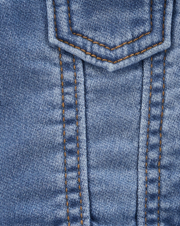 Baby Girl Knit-Like Denim Jacket - Dark Wash, 